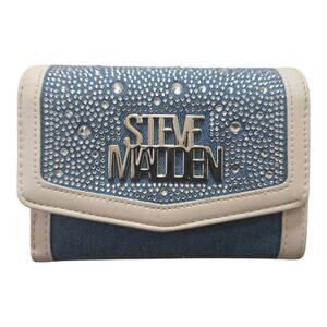 Steve Madden Blue Brett Denim Blue Jean Wallet with Rhinestones